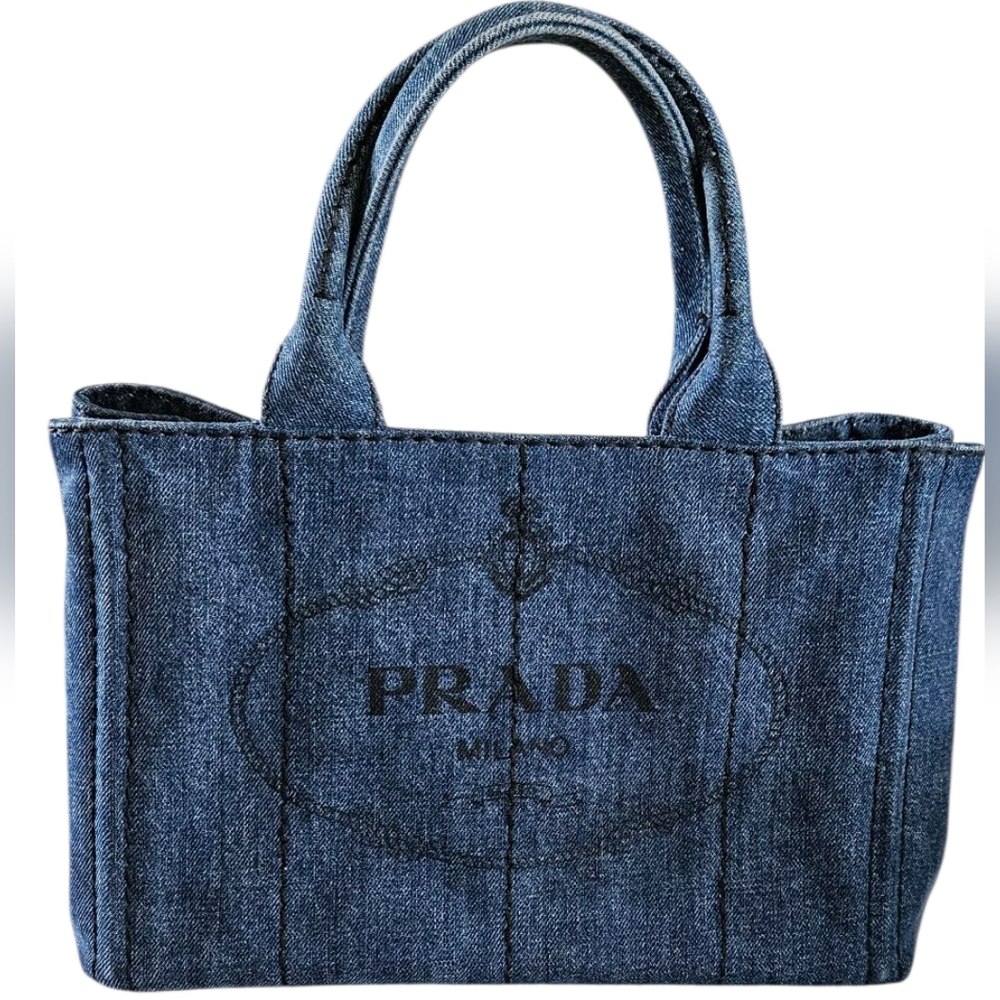 Prada Indigo Denim Tote Bag